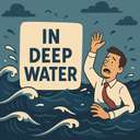 in deep water