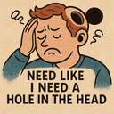 need like I need a hole in the head