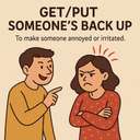 get/put someone's back up