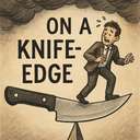 on a knife-edge