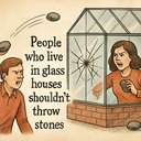 People who live in glass houses shouldn’t throw stones