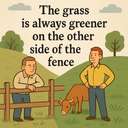 The grass is always greener on the other side of the fence