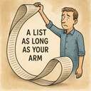 a list as long as your arm