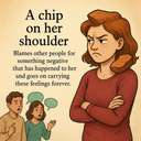 a chip on her shoulder