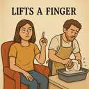 lifts a finger