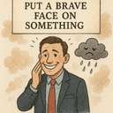 put a brave face on something