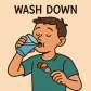 wash down