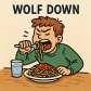 wolf down